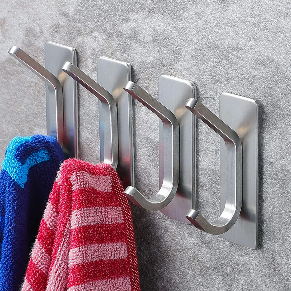 

5pack/lot Towel Hooks - Stainless Steel Strong Load-bearing Capacity Multi Purpose Stainless Steel Towel Hanger