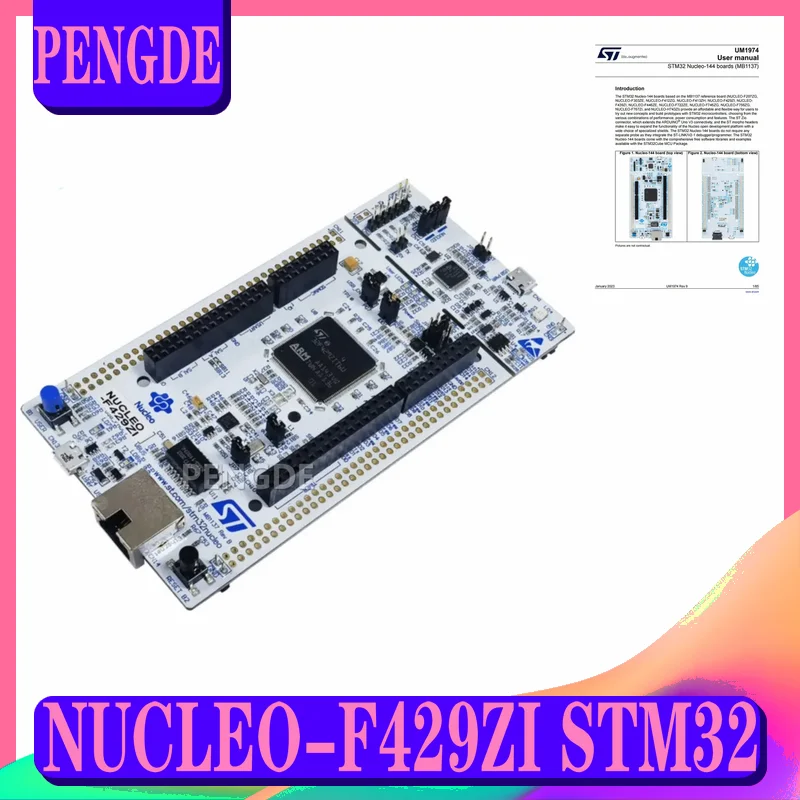 

NUCLEO-F429ZI STM32 Nucleo-144 development board with STM32F429ZIT6 MCU supports Arduino ST Zio and morpho connectivity