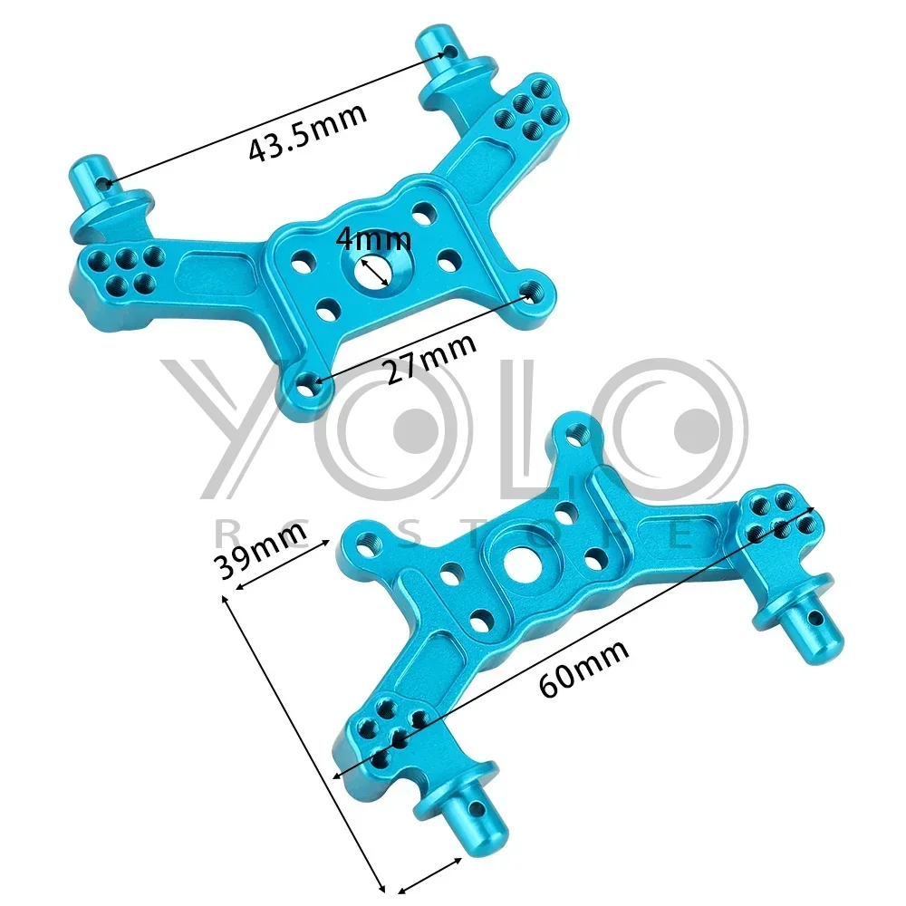 Aluminium Voor en Achter Shock Towers Mount Set voor 1/14 MJX Hyper GO 14209 14210 RC Auto Metalen Upgrade onderdelen