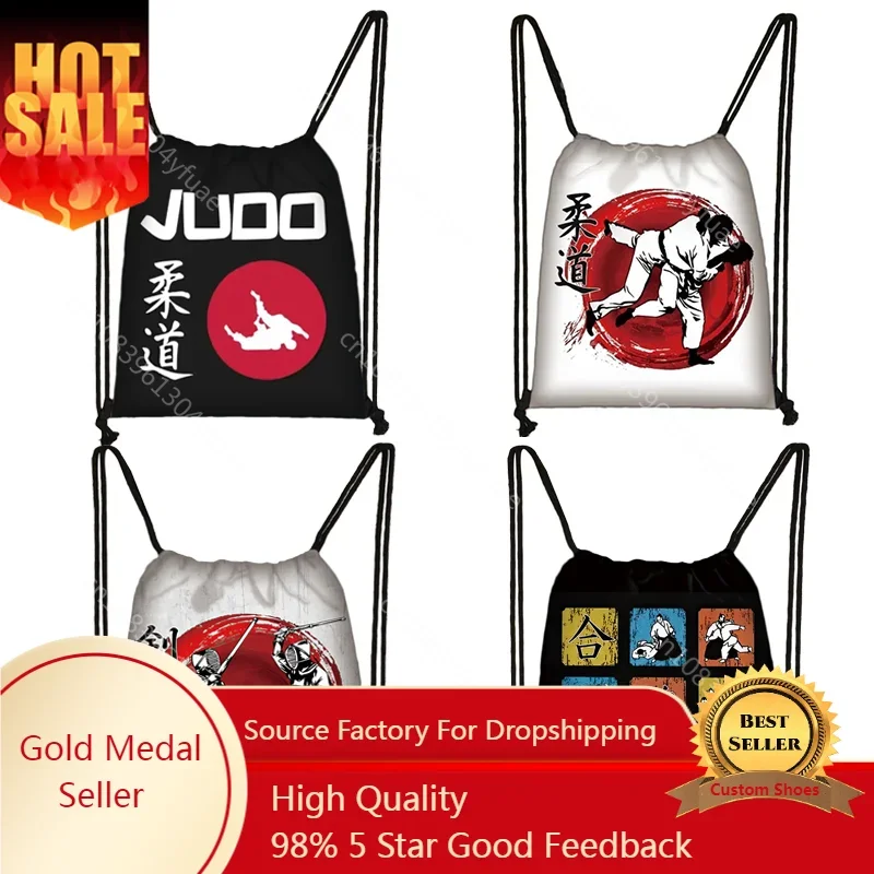 

JUDO / Taekwondo / Jiujitsu / Karate Drawstring Bag women Fashion Canvas Backpack Girls Aikido storage bags Ladies shopping bag