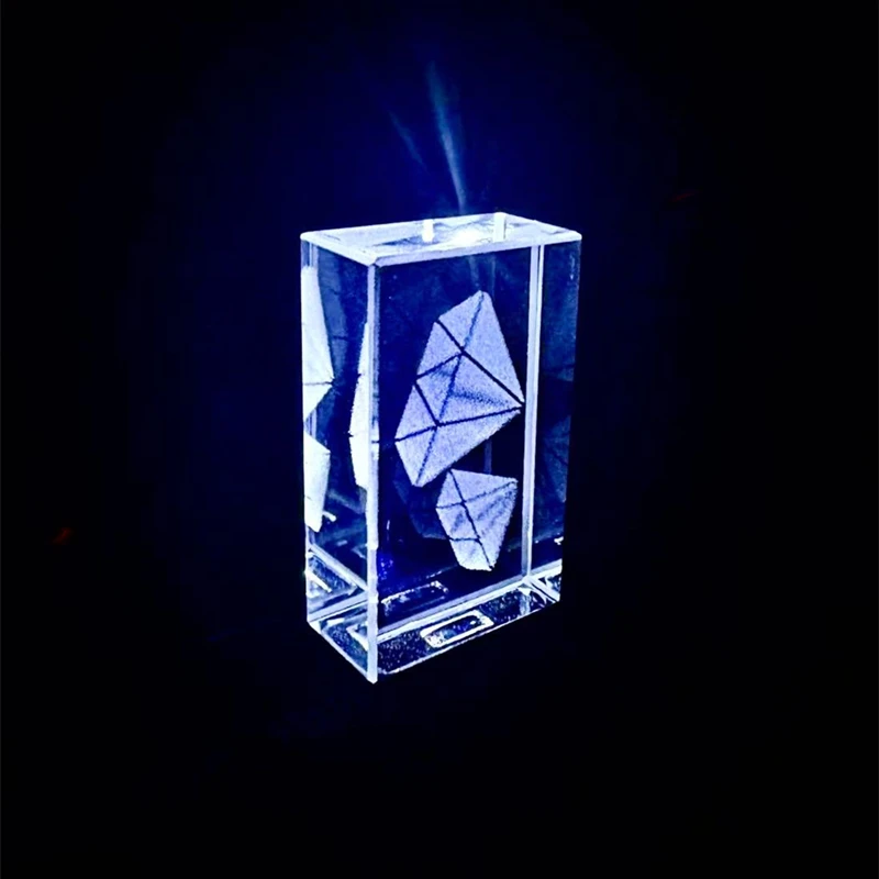 Free Custom Laser Engraving Diamond LOGO Metal Silver Crystal USB2.0 Color LED Light Flash Drive 4GB 8GB 16GB 32GB 64GB 128GB