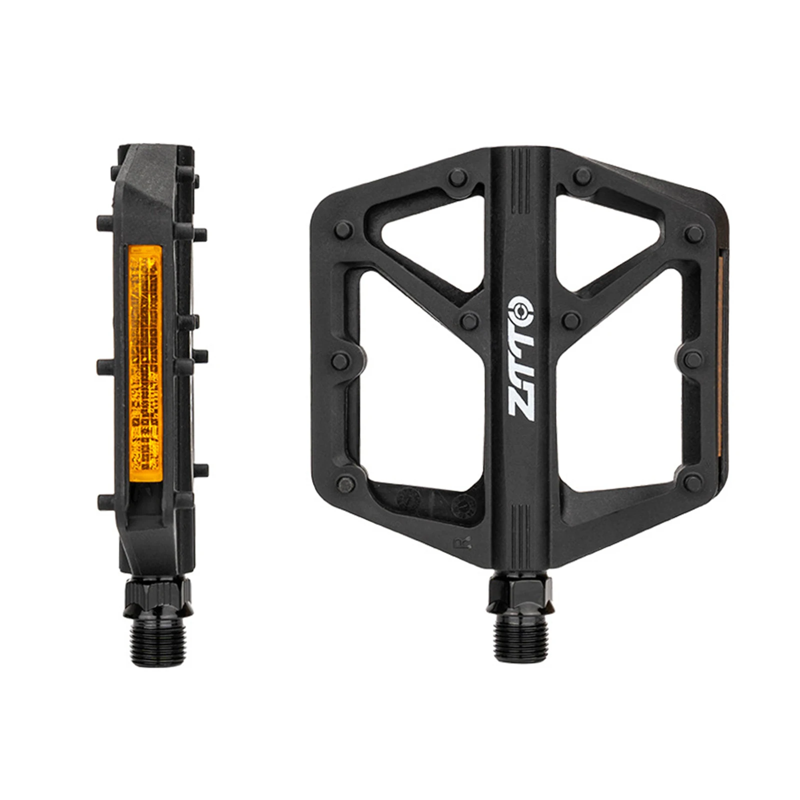 

1 Pair Bike Pedals Mountain Bike Pedals with Anti Slip Enlarged Polyamide Footrest and Reflective Warning Pedals