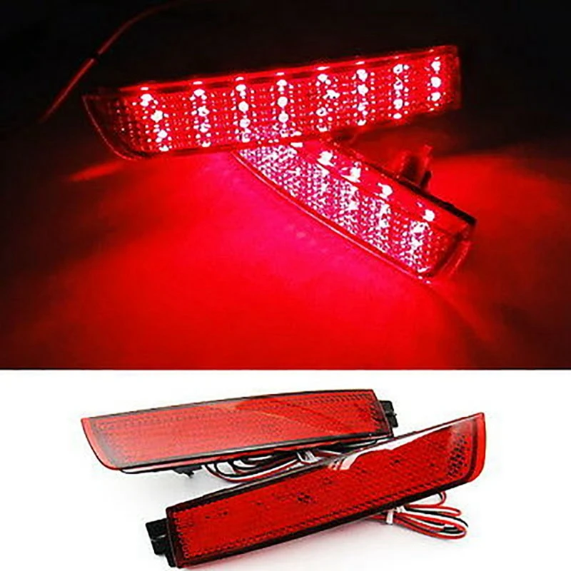 2X Red Lens Rear Bumper Reflector Lamp LED Tail Brake Light For Nissan Juke Murano Quest Sentra Infiniti FX35 265605C000