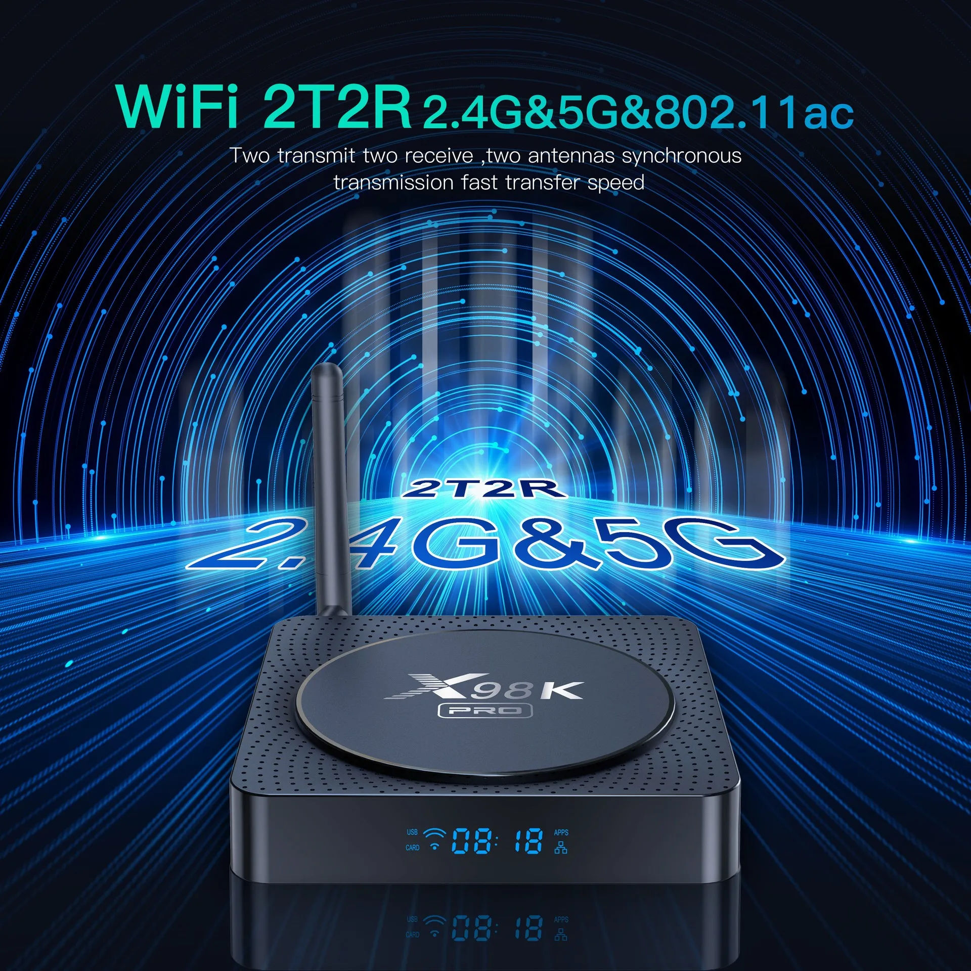 X98K Pro Smart TV Box Android 11.0 1000M LAN  BT5.0 4K Dual Wifi 2/4GB RAM 16/32/64GB ROM Set Top Box Media Player