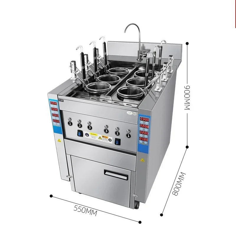 Cuiseur à pâtes à levage automatique avec 6 paniers, nrelyBobicphone, électrique, gaz, commercial, équipement de cuisine de restaurant