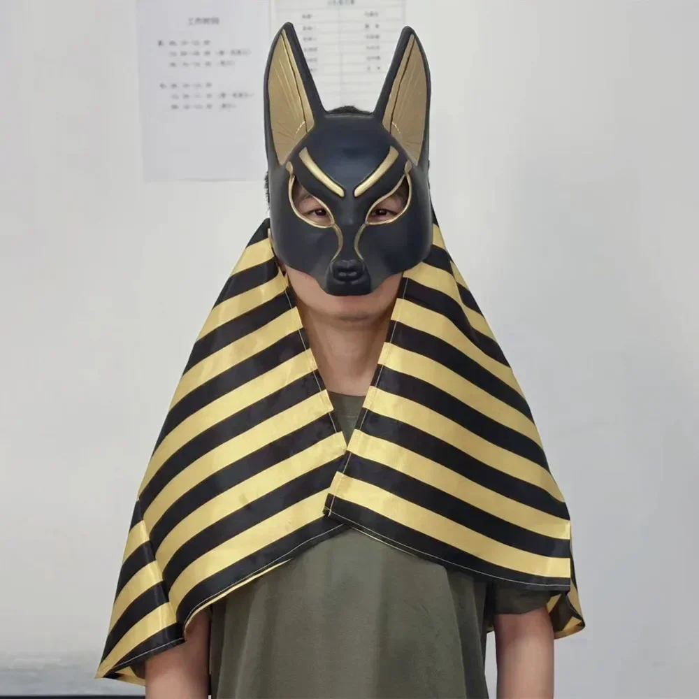 Egyptian Anubis Cosplay Face Mask PVC Wolf Head helmet Ancient Egypt god headgear Costume Party prop Halloween Fancy Dress Ball