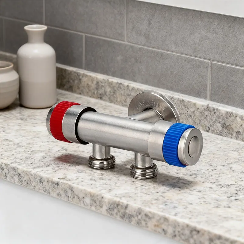 

Bathroom Toilet Faucet Angle Valve Water Heater Hot and Cold Water Valve Switch Toilet Single-inlet Double-outlet Faucet Valve