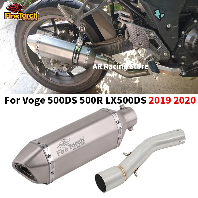 Slip On For Voge 500DS 500R LX500DS 2019 2020 Motorcycle Exhaust Modified Middle LInk Pipe With Muffler DB Killer Espace Moto