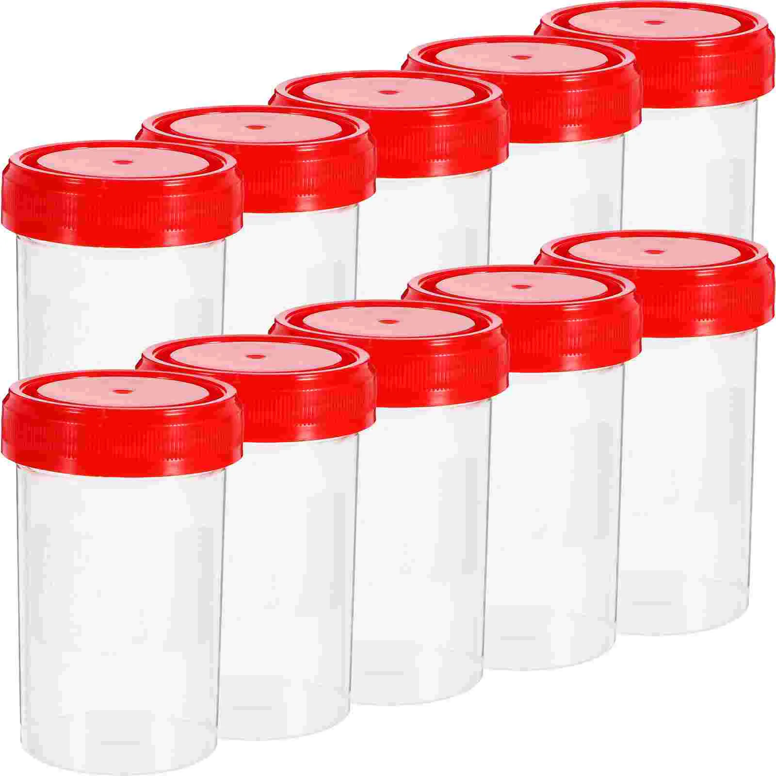 20Pcs Practical Plastic Specimen Cup Urine Container 60ml EO without Laboratory Medical Use (Random Color)