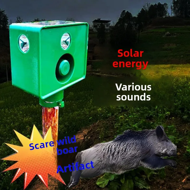 Scare Off Wild Boar Artifact, Large Capacity Solar Energy, Night Time Farm Artifact To Drive Away Wild Animals and Birds