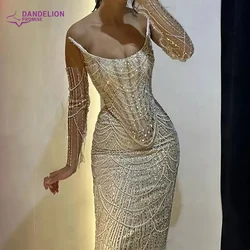Elegant 2024 For Women Wedding Party Dubai Gowns Luxury Spaghetti Straps Beaded  Mermaid Long Evening Dresses