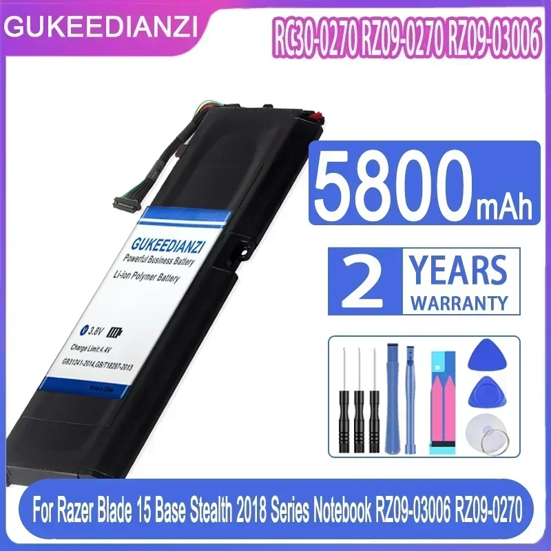 5800mAh GUKEEDIANZI Battery for Razer Blade 15 RZ09-02705 E75-R3U1 RZ09-03006 RZ09-0270 Blade15 Base Stealth 2018 Series