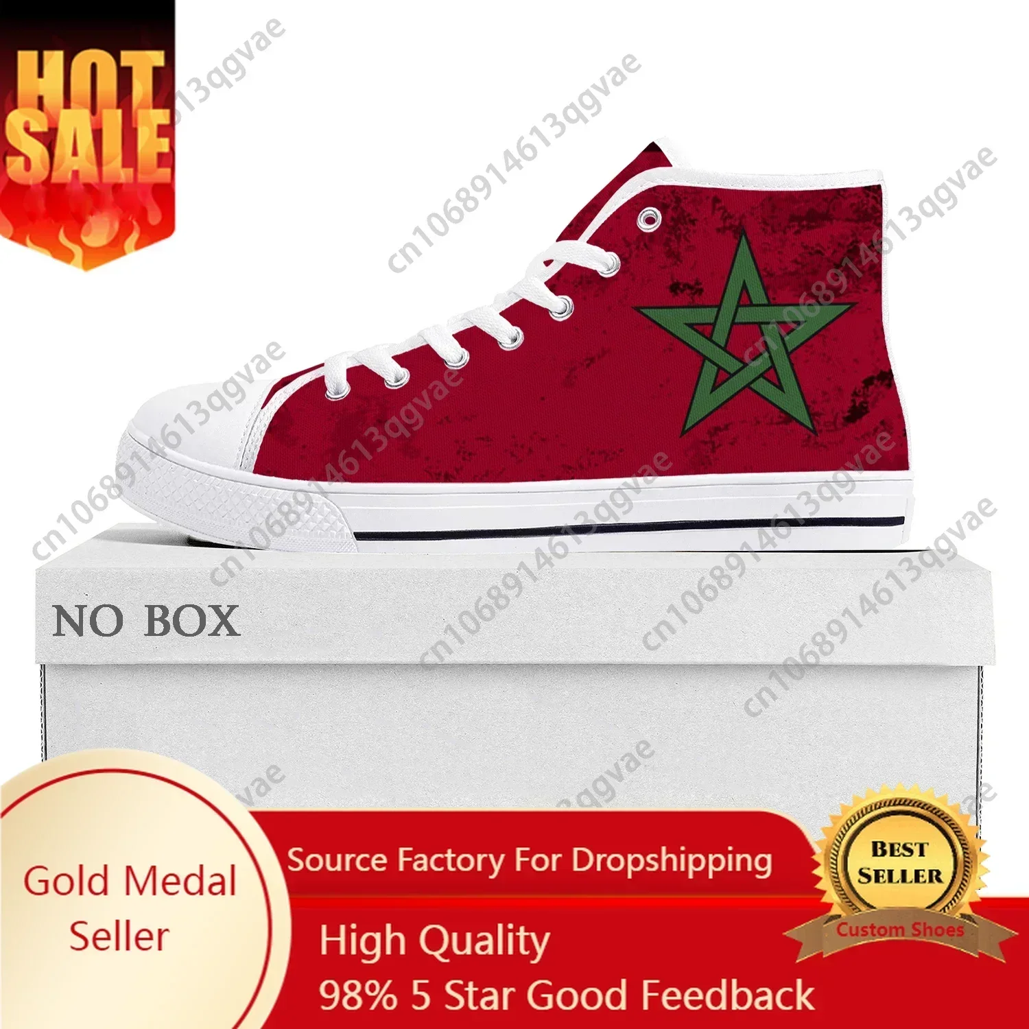 

Moroccan Flag High Top High Quality Sneakers Mens Womens Teenager Canvas Sneaker Morocco Casual Couple Shoes Custom Shoe