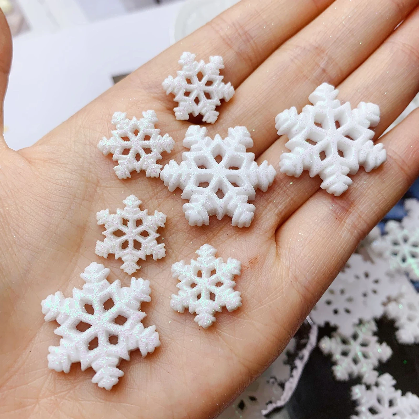60pcs Tiny Resin  Glitter Snow - Christmas Craft Embellishment recension och pris