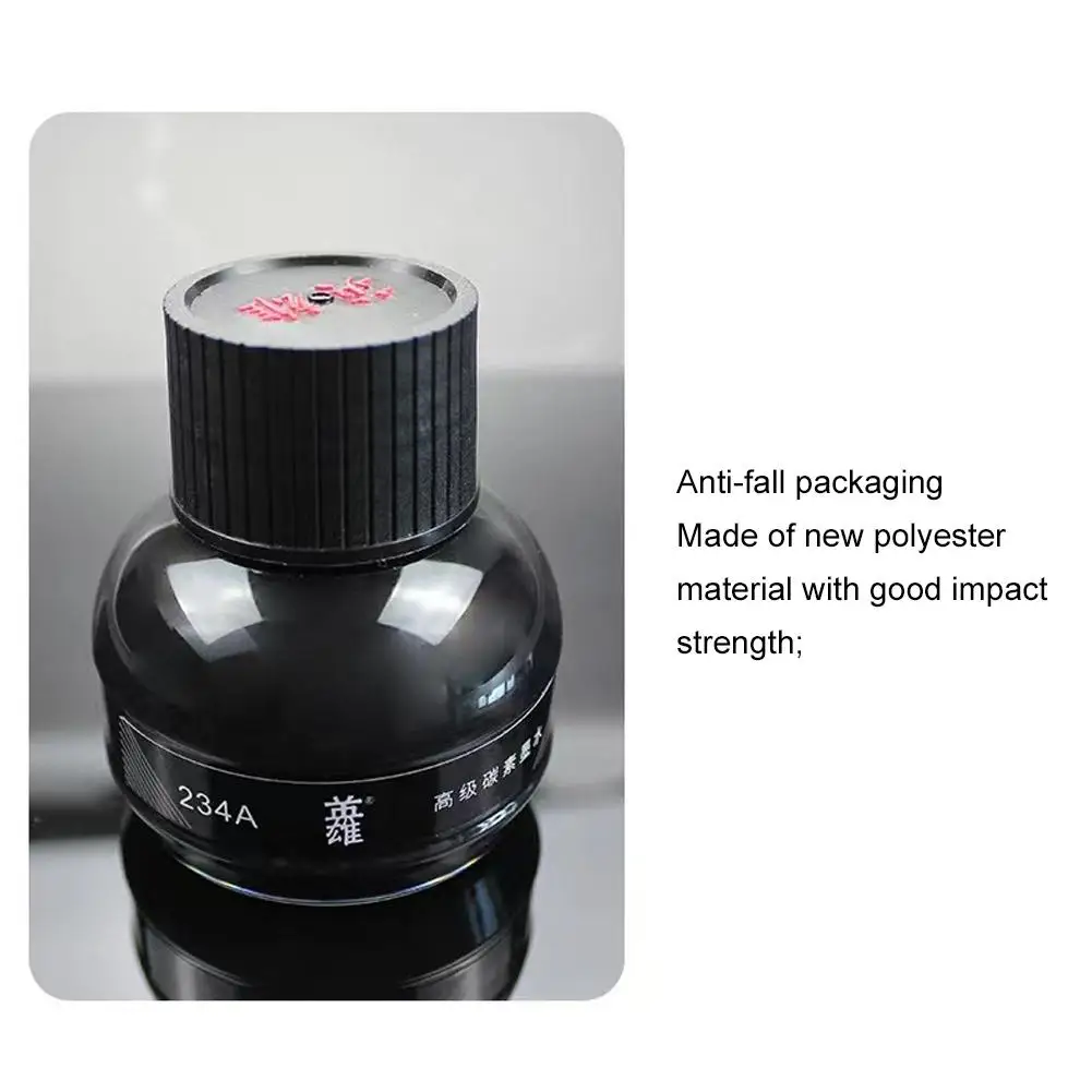 

75ML Fountain Pen Ink Pigment Water-Based Dye Refilling Ink Stationery School High Quality Writing Fountain Ink Black