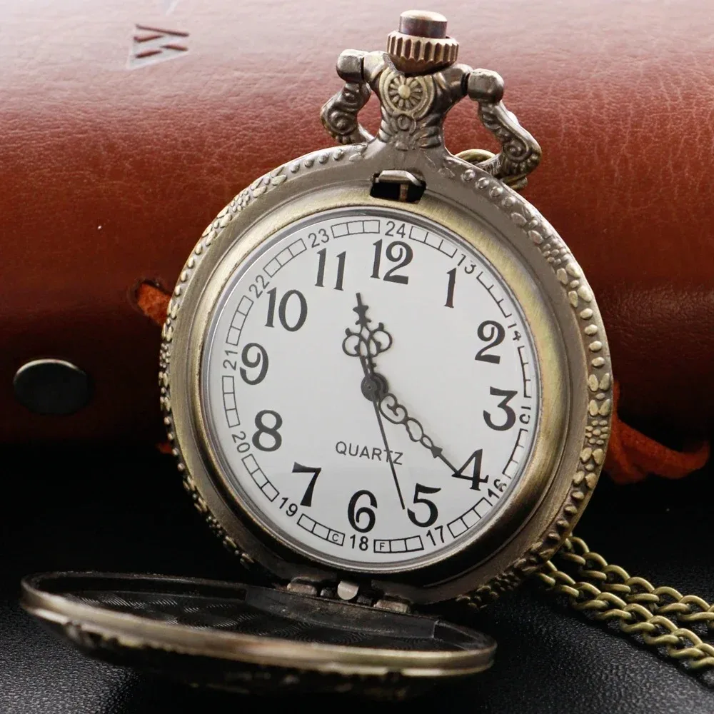 خمر العنصر الصيني التنين كوارتز ساعة الجيب البرونزية قلادة قلادة مع سلسلة Steampunk قلادة رجل امرأة تذكارية