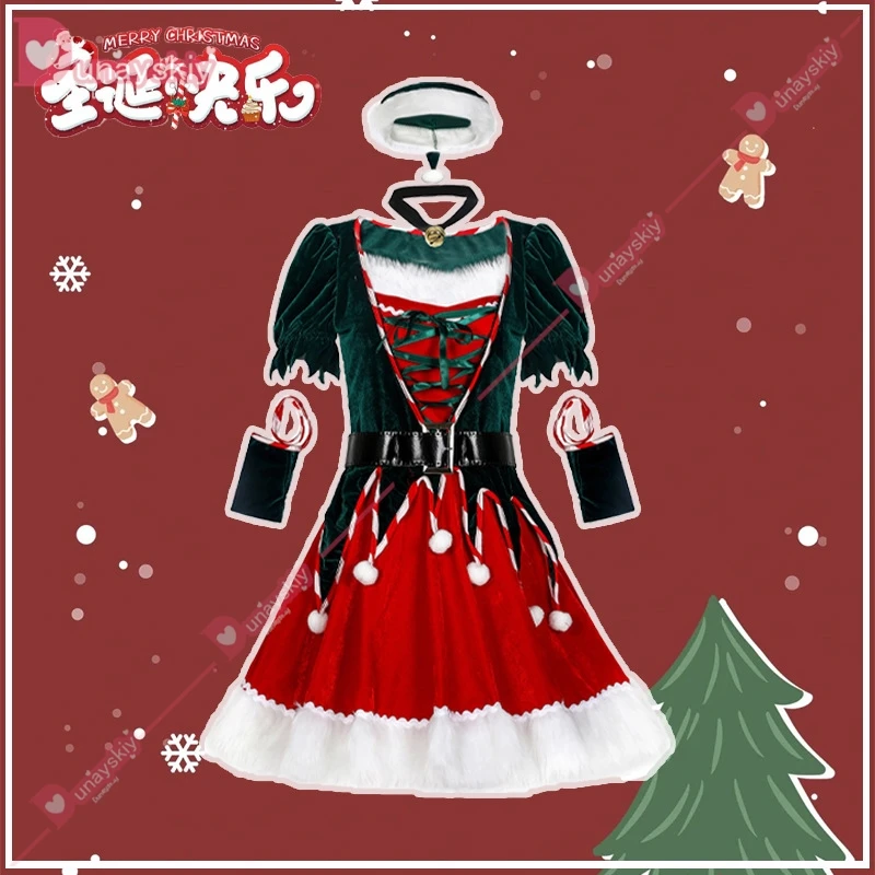 Christmas Party Adult Women Cosplay Sexy Christmas Dress Santa Claus Elf Costume New Year Clothes Warm X-Mas Dress Fancy Outfit