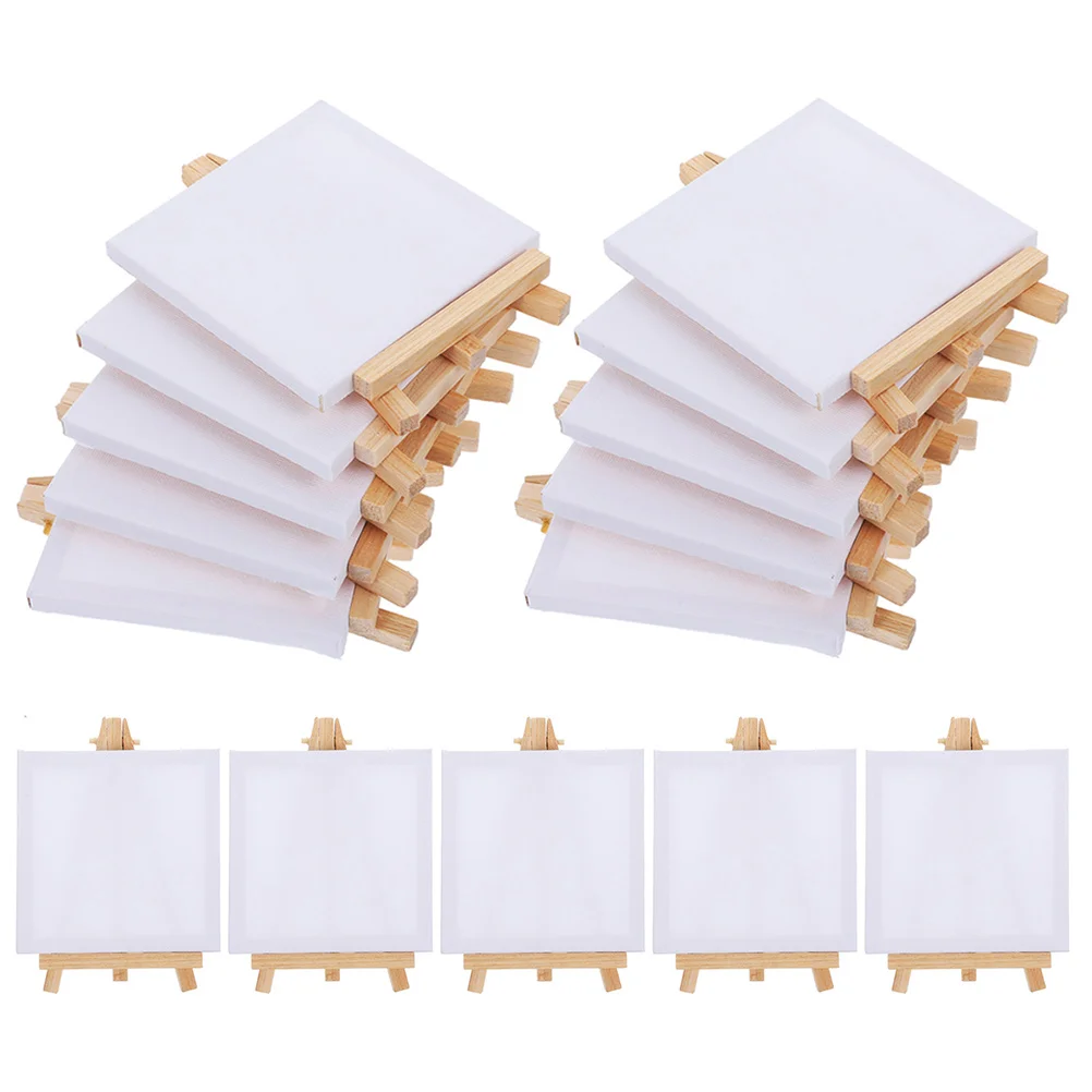 15 Sets Mini Frame Oil Painting Canvas Display Easel Wood Stand for Wooden Canvases