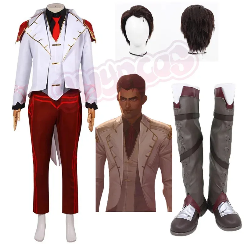 

Anime Arcane Jayce Cosplay Costumes Game LoL Uniform Outfits Halloween Carnival Suit For Man Women Wig Shoes Accessories