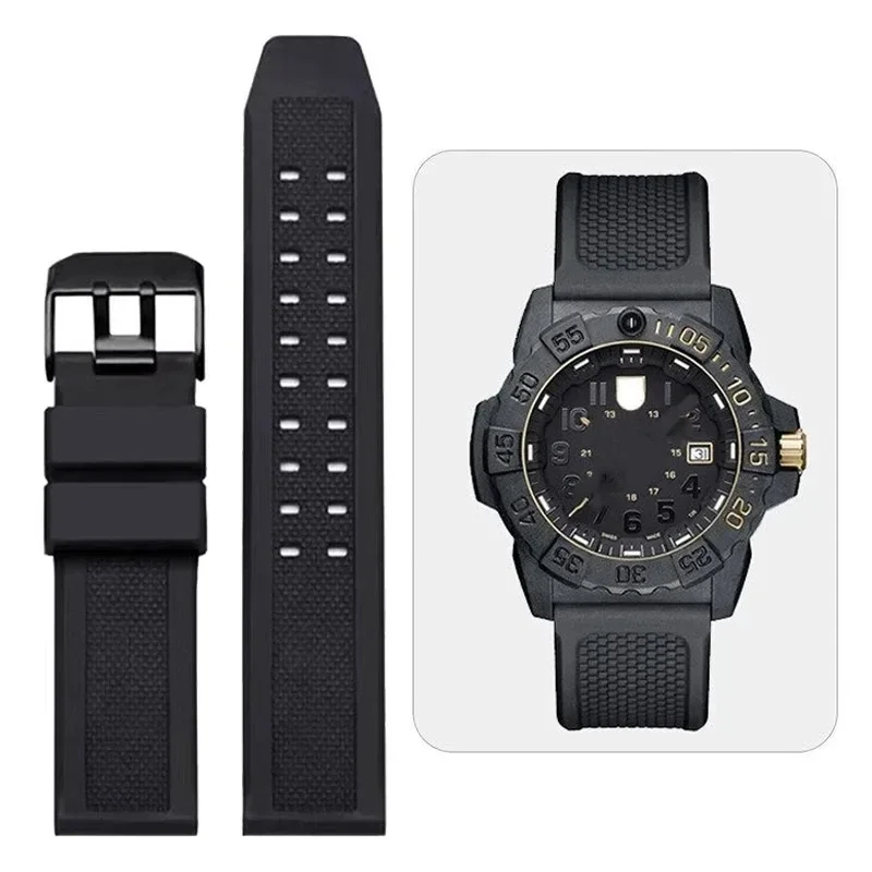 Soft Silicone Rubber Watch Strap 23mm for Luminox 7251 3050 3150 8800 8820 Men Sport Waterproof Replacement Bracelet Accessories