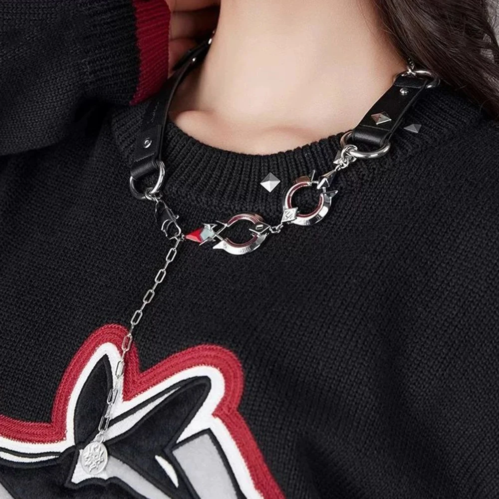 Game Genshin Impact Wriothesley Cosplay Necklace Fashion Jewelry Pendant Alloy Choker Unisex Punk Accessories