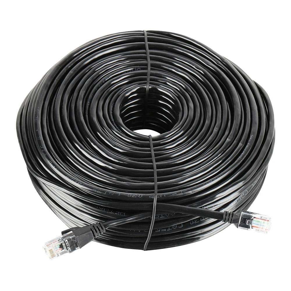 Techage 10M 20M 30M 50M สำหรับอุปกรณ์เสริม Cat5 Ethernet เครือข่ายกันน้ำกลางแจ้งสายกล้องวงจรปิดเครือข่ายสาย Lan สำหรับระบบกล้อง IP
