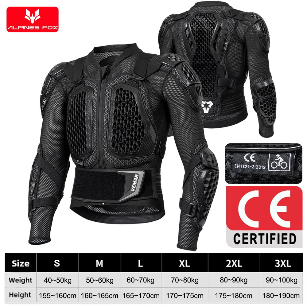 VEMAR 2025 Mannen Nieuwe Motorjas Moto Body Armor MX Armor Motocross Racing Jas CE Goedkeuring Motor Moto Bescherming Gear
