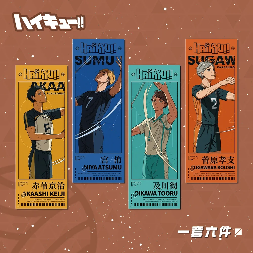 

Anime Haikyuu!! Cosplay Cartoon Two-sided Bookmark Laser Ticket Mascot Game Birthday Xmas Gift Student Decoration Accessory