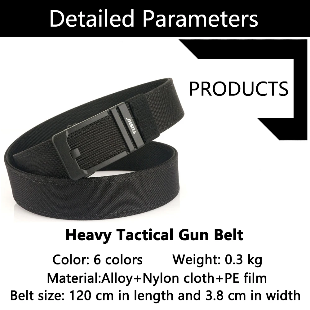 TUSHI Militär Neue Gürtel Für Männer Robuste Nylon Metall Automatische Schnalle Polizei Duty Gürtel Taktische Outdoor Gürtel IPSC Zubehör – Detail 13