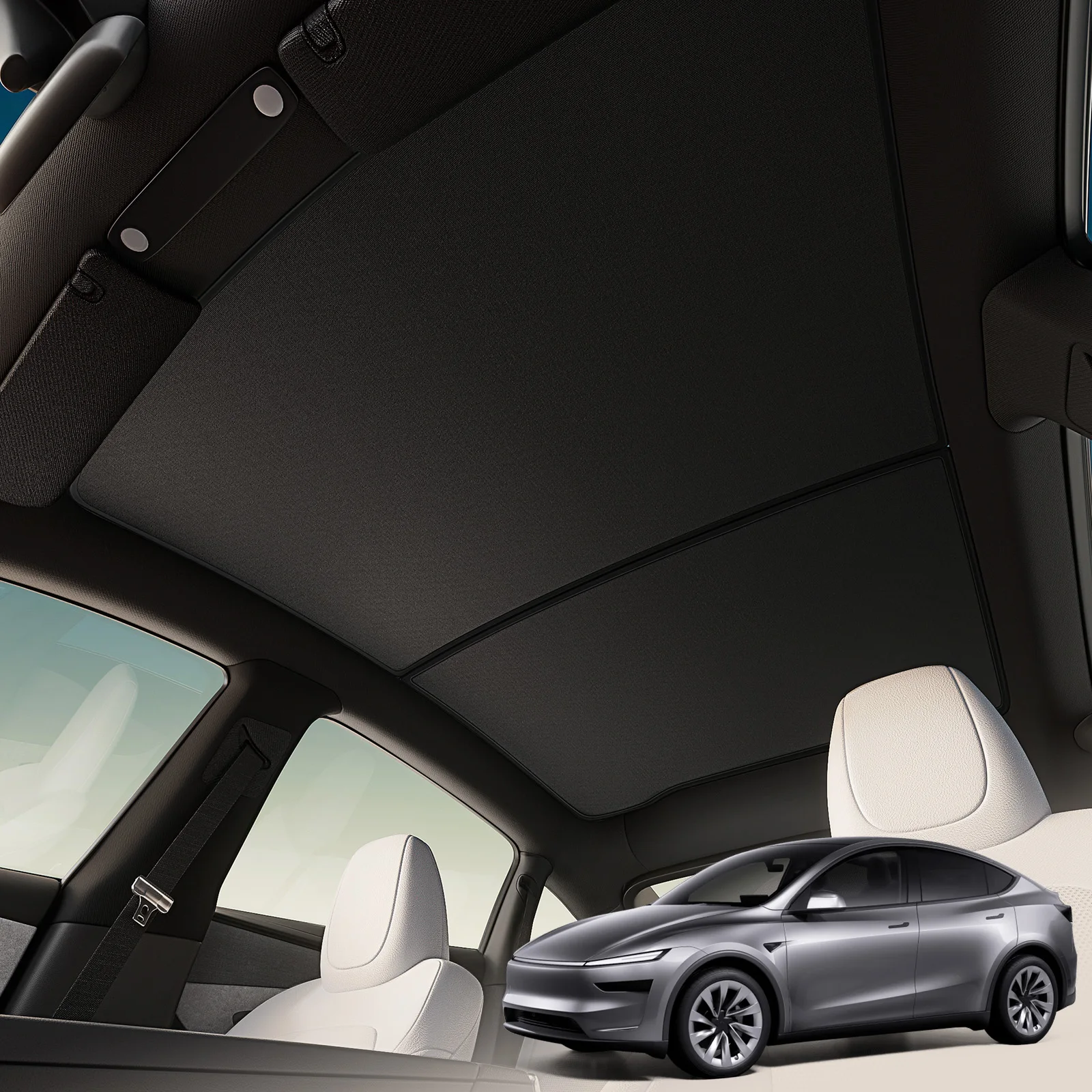 YZ für Tesla Model 3 Y YL Juniper Modell 2021-2026 Magnetische Sonnenschutz-Befestigungsklammern Starkes Magnetdesign Halterung Anti-Rüttel Stabil – Detail 12