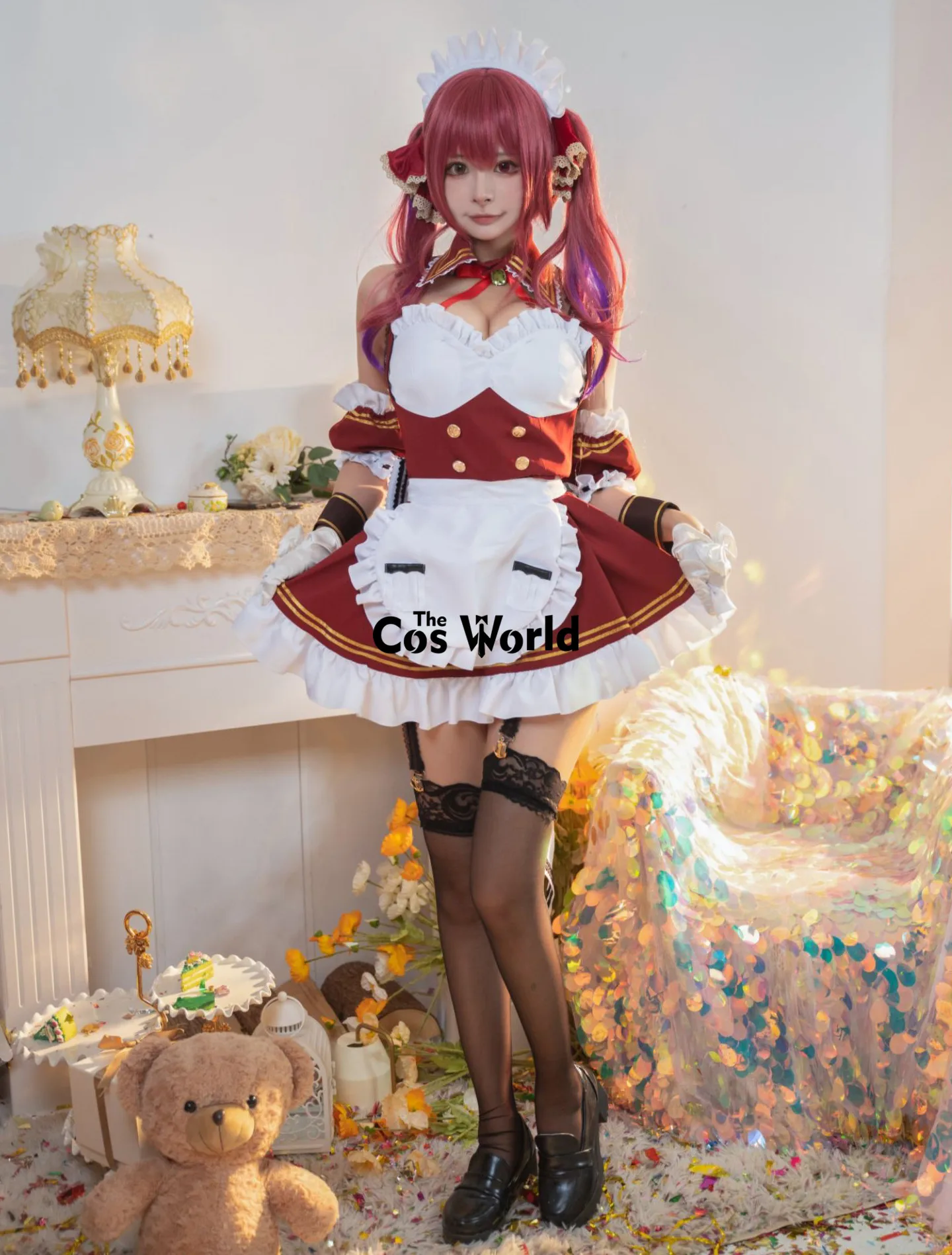 Virtual YouTuber VTuber Houshou Marine Apron Dress Maid Outfits Anime Cosplay Costumes