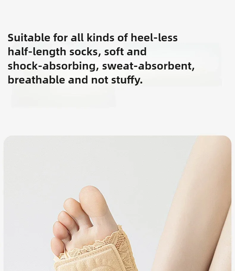1–10 Paar Damen-Socken mit halber Sohle, rutschfest, unsichtbar, Dessous-Socken für High Heels, Schuhe, Sommer, dünne, atmungsaktive Spitzen-Fußabdeckung – Detail 1