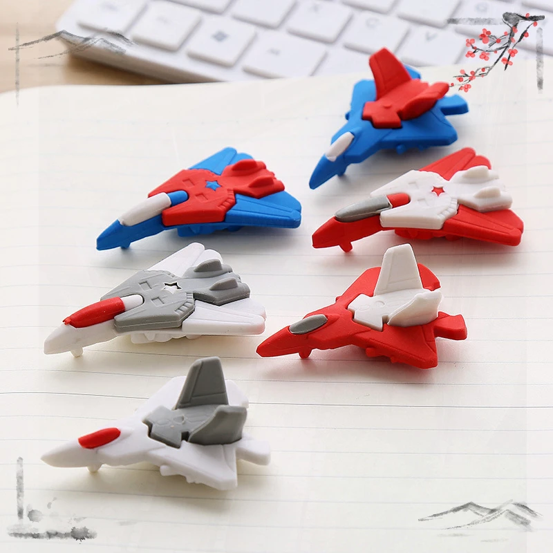 4 Pcs Aircraft Eraser Cartoon Student Learning Supplies Small Gifts School Stationery Office Supplies