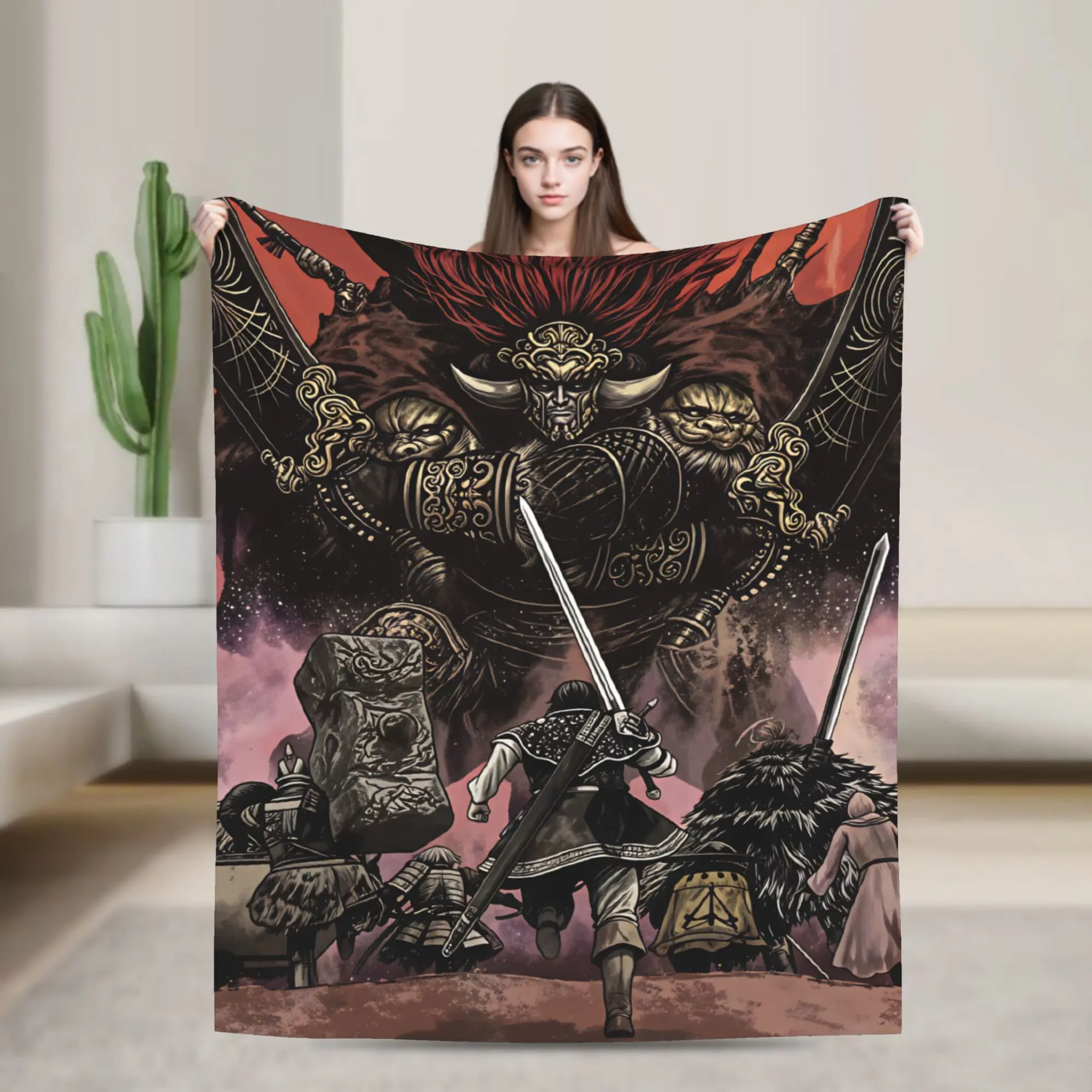 Eldens Rings Gamer Blanket Quality Soft  Throw Blanket Autumn Travel Office Living Room Fluffy Bedspread
