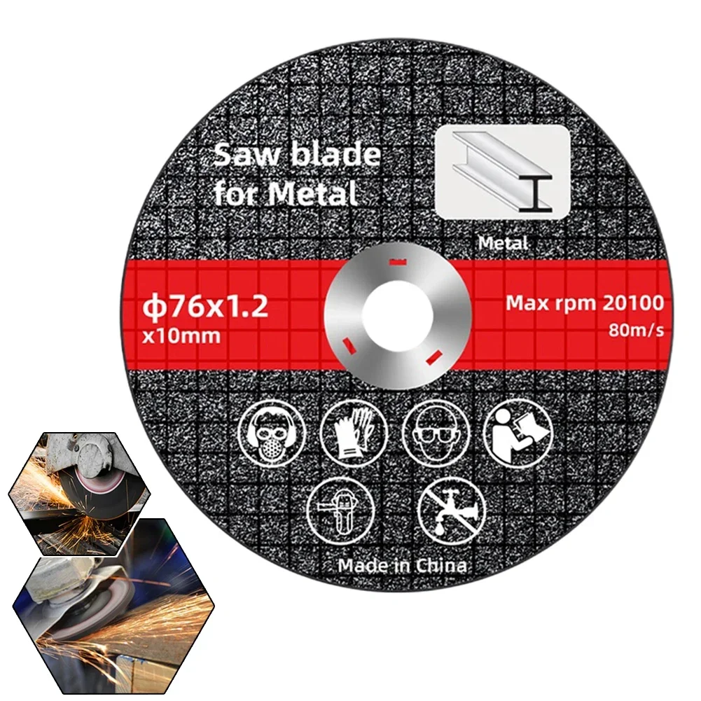 1pc 76mm 3inch Resin Cutting Disc 10mm Bore Cut Off Wheel Circular Saw Blade Angle Grinder Sanding Disc For Metal Stainless Stee