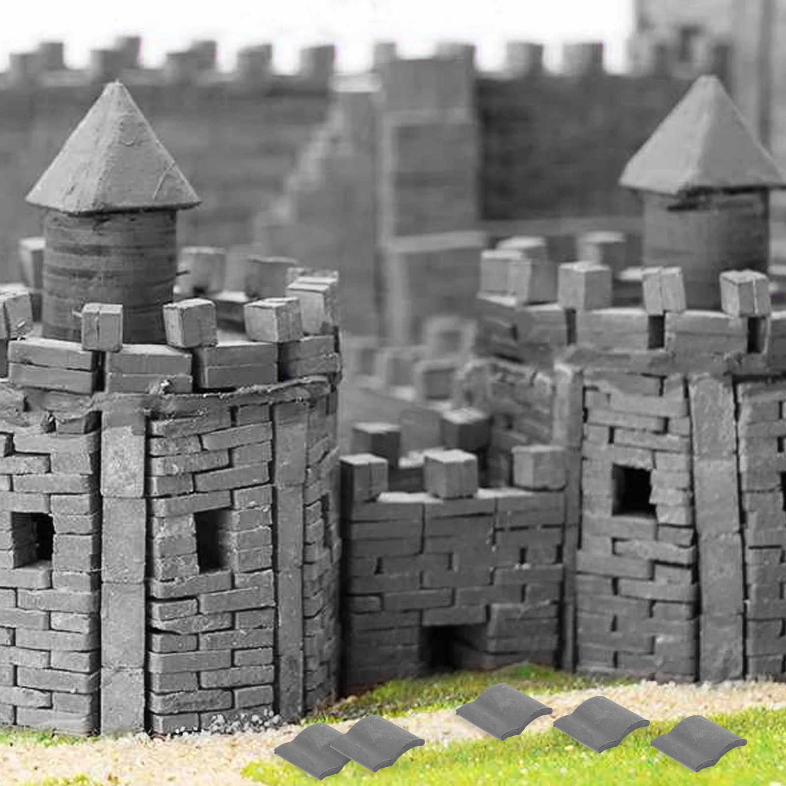 50 stuks kleine dakpanmodellen realistische miniatuur dakpannen DIY zandtafel landschapsarchitectuur architectuur scène decor