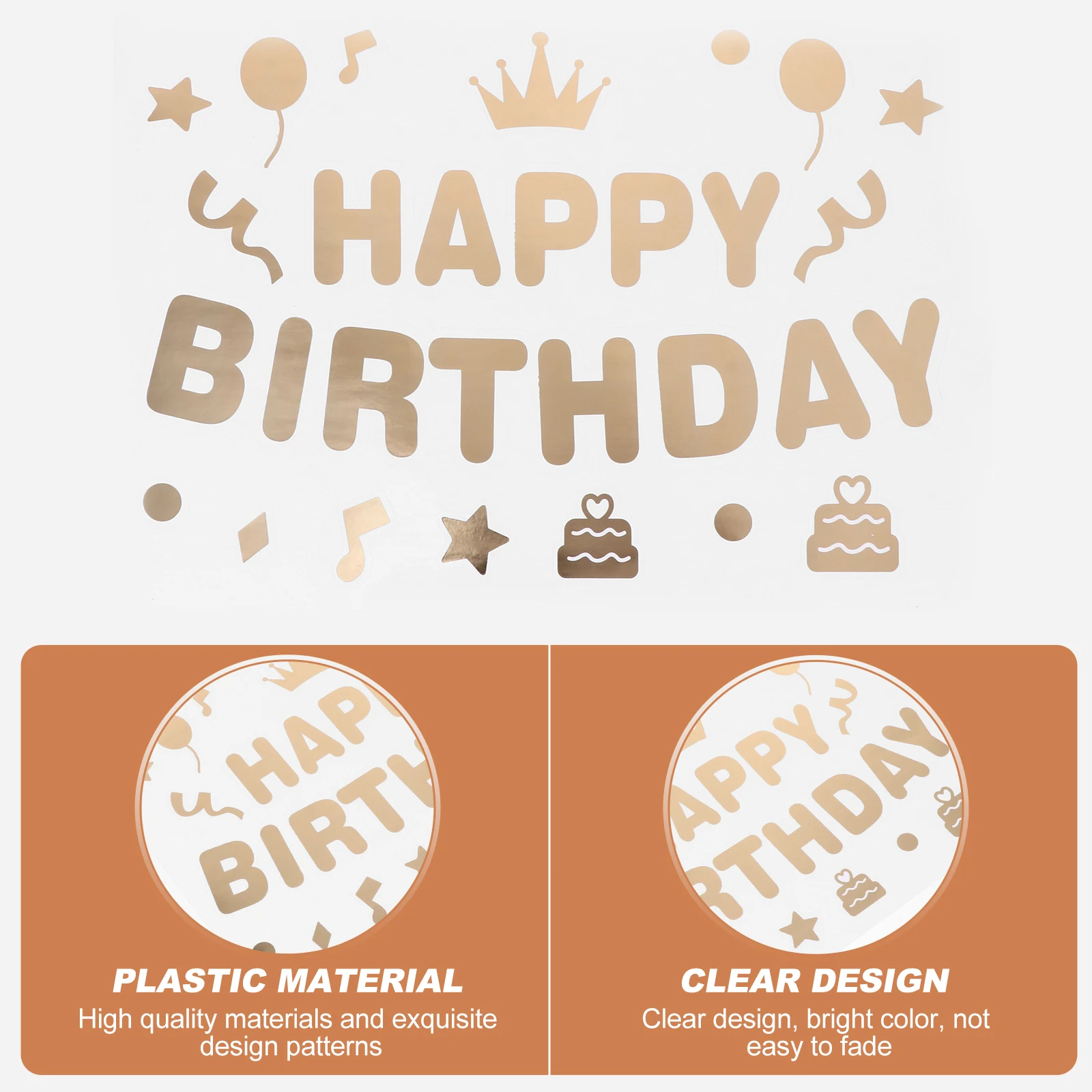

5 Pcs Stickers Self-adhesive Birthday Party Decorate Window Clings for Classroom Wall Calendar Happy Decal Sign