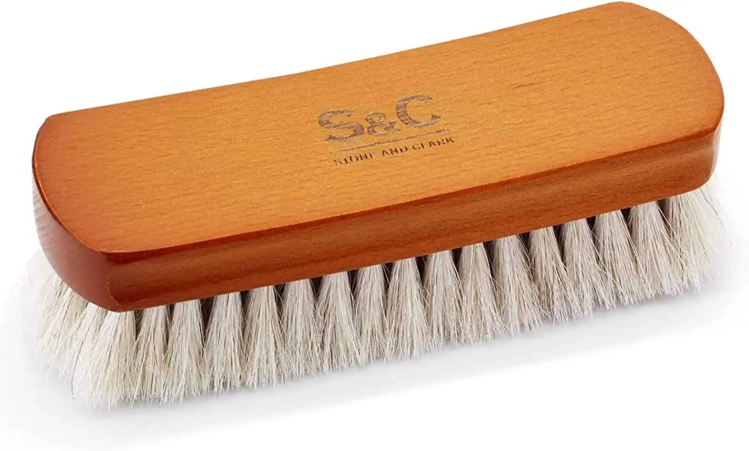 Cepillo para Pulir Zapatos de Crines de Caballo Hecho a Mano con Mango de Madera de Haya para Dar Brillo y Pulir el Cuero