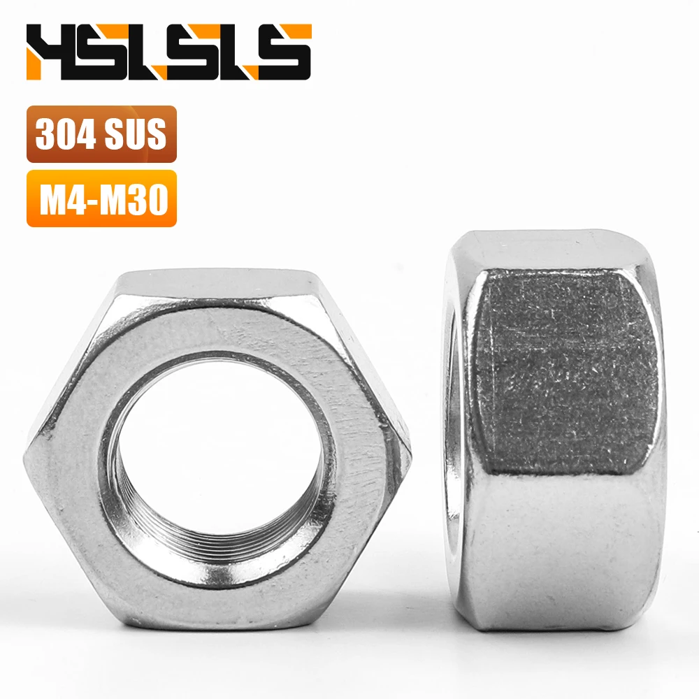 Fine-pitch Hexagon Nut 304 Stainless Steel M4 M5 M6 M8 M10 M12 M14 M16 M18 M20 M22 M24 M27 M30 DIN934 Metric Fine Thread Hex Nut