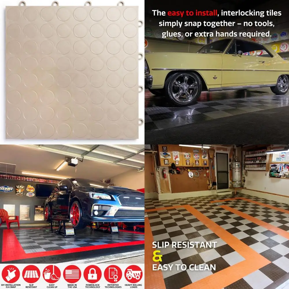 Piastrelle per garage in copopolimero per carichi pesanti ad incastro: pavimenti antiscivolo, durevoli e modulari per un facile installazione e longevità