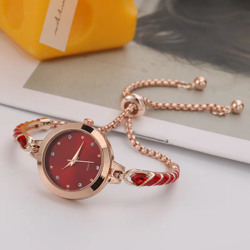 

Watches for Women Rainbow Luxury Fashion Brand Woven Rope PU Bracelet Quartz Watch Small Dial Adjustable Bracelet Watch Gift