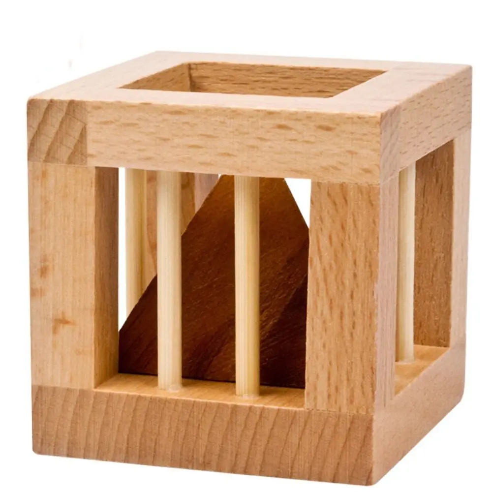 Déverrouiller le casse-tête en bois Puzzle Triangle Cage Teaser Puzzle 3D déverrouiller casse-tête 3D déverrouiller Cage à bord Triangle Luban Lock