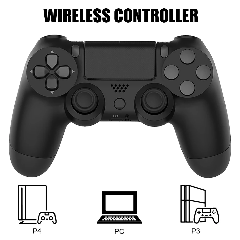 Mando inalámbrico con Bluetooth para PS4, PS3, Joysticks de PC, vibración Dual de seis ejes con panel táctil