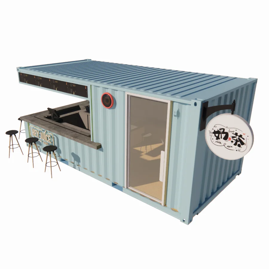 20ft Container Low Cost Shipping Container Prefabricated Shops Stores Houses for Sale