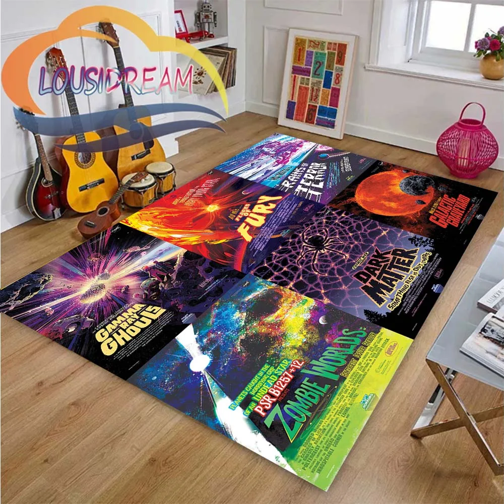 

6 Pices of N- NASA science Area Rugs Large Carpets for Living Room Bedroom,,Kitchen,Doormat Decor,Kid‘s room,Non-slip Floor Mats