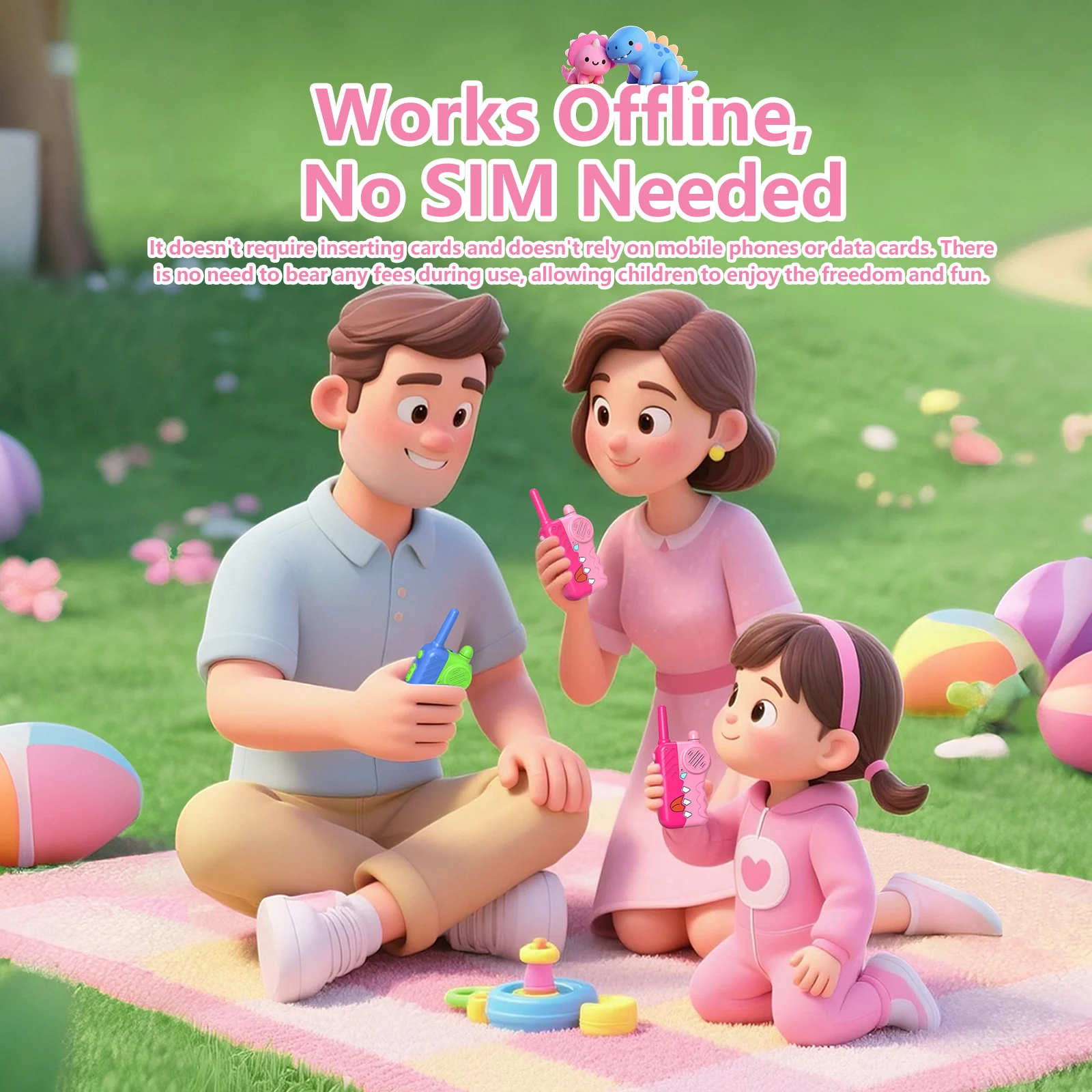 أجهزة اتصال لاسلكية للأطفال، سهلة التشغيل، بتصميم مقاوم للسقوط؛ ألعاب تعليمية خارجية للوالدين والطفل.