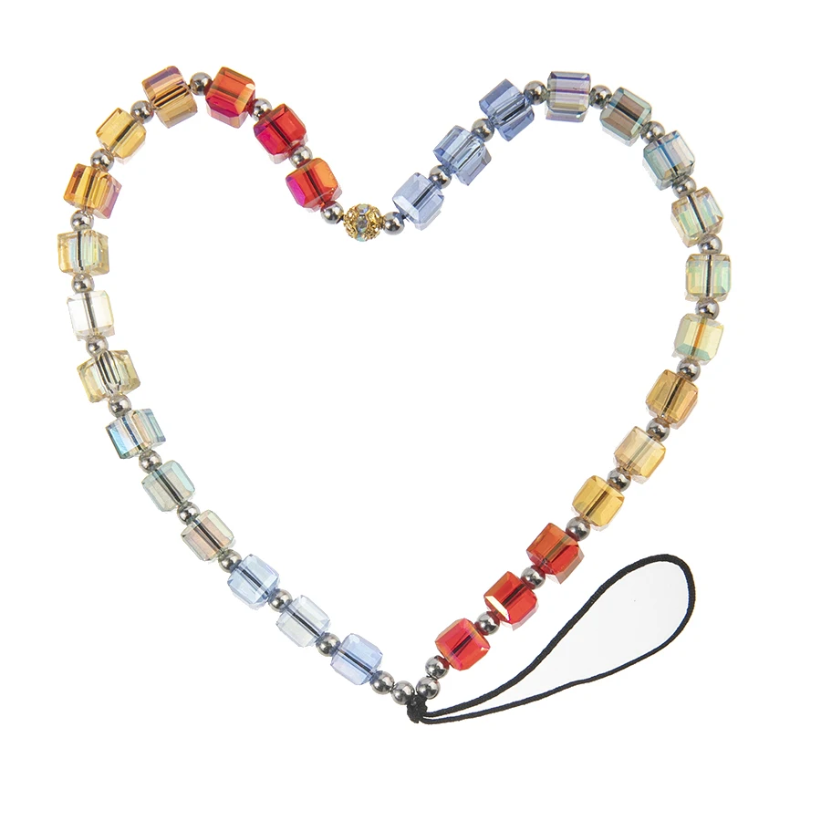 New Multicolor Mobile Phone Strap Lanyard Glass Disk Beads Rope Cellphone Chains For Women Fashion Accessories