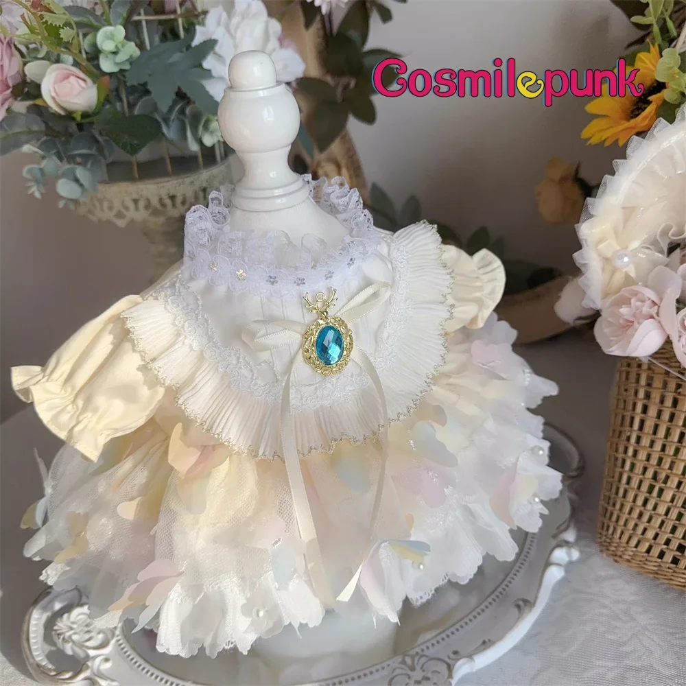 Original Hand-made Lolita Doll Clothes Yellow Dress For 10cm 15cm 20cm Cos Party Outfit XM Lovely Cosplay Aduct Kids Gift C