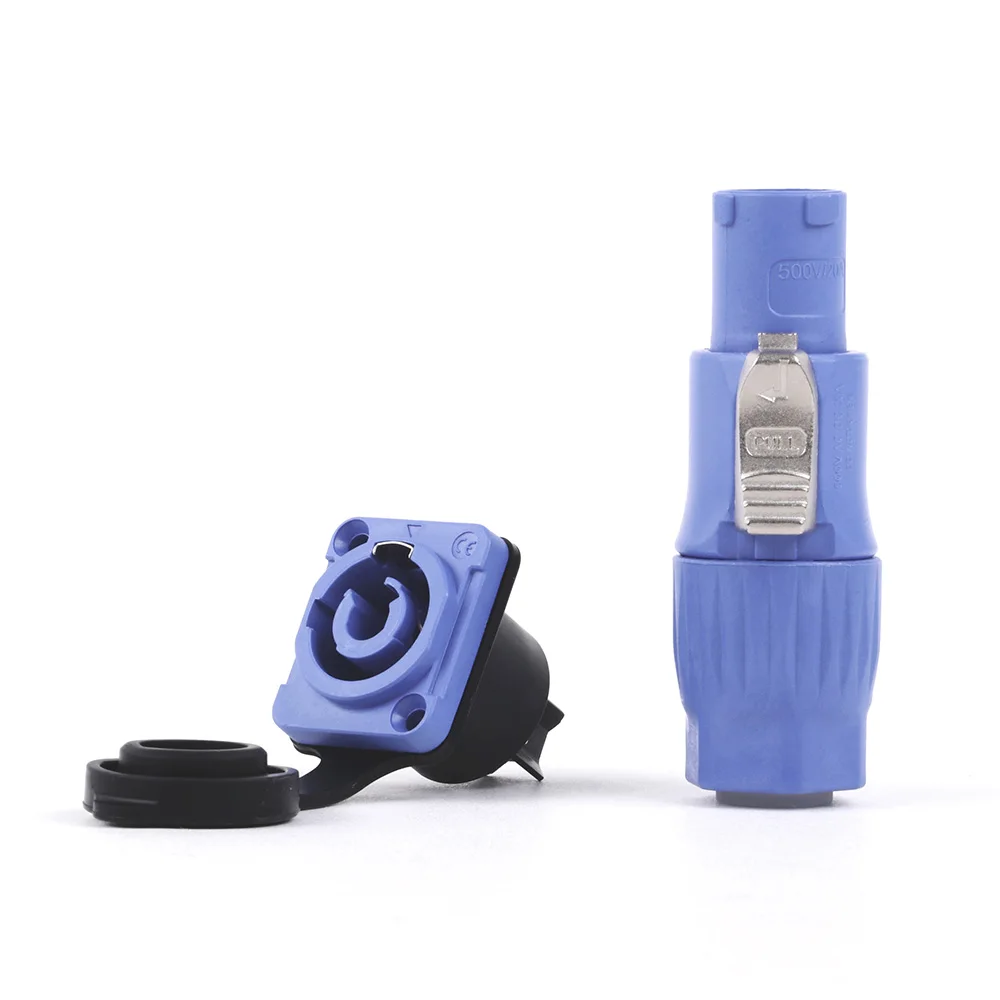 In/Out Waterproof 20A PowerCON Power Panel Mount Adapter True Locking Cable Connector IP65 Aviation flame retardant connector