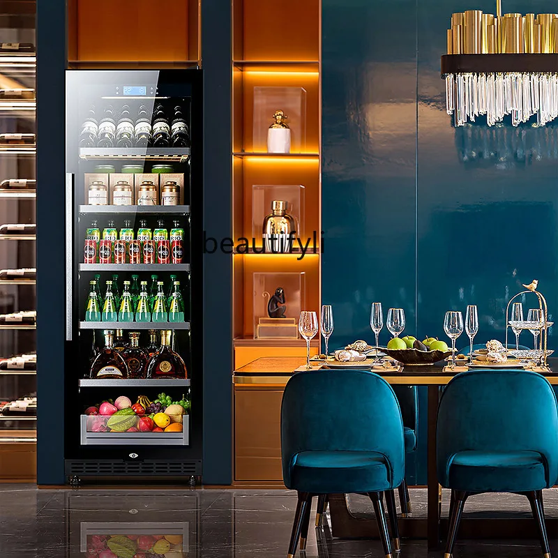 Home Living Room Office Ice Bar Refrigerator Tea Drinks Fruit Refrigeration Fresh-keeping Constant Temperature Wine Cabinet